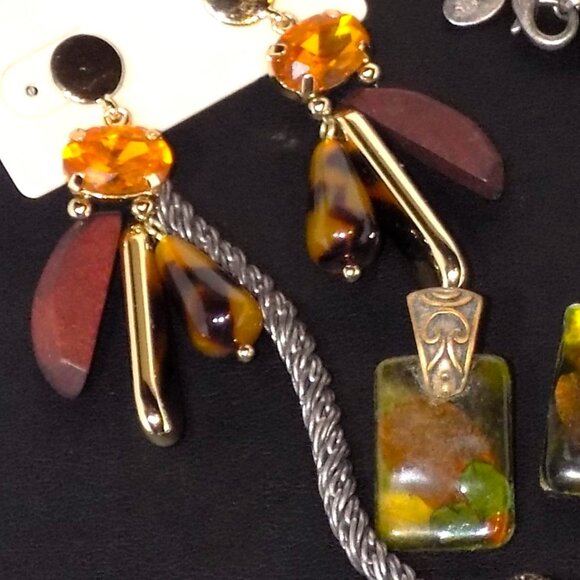 New Lot 4 Chico's Necklace & Earrings Bundle.  Boho Statement Earth-Tones - Picture 2 of 13